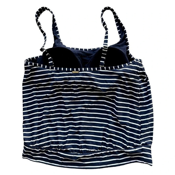 Sea Level Blouson Multifit Striped Tankini Top - Picture 2 of 3